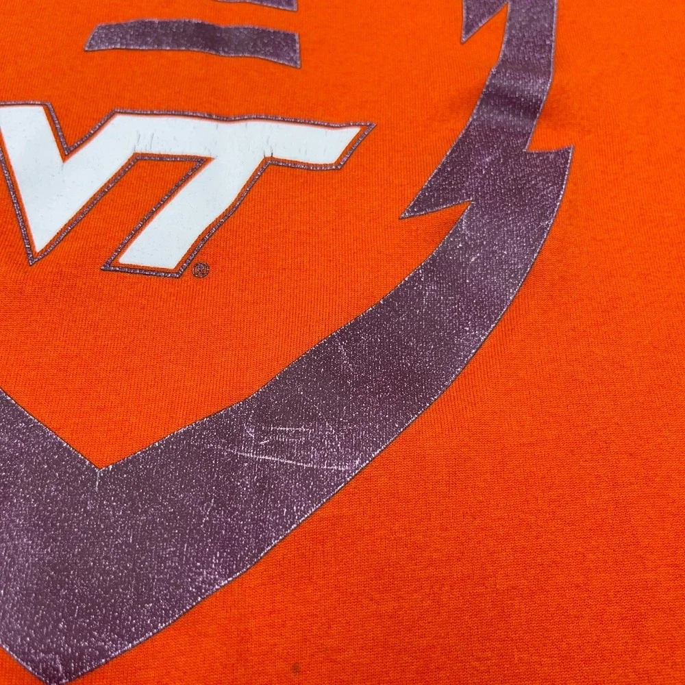 Virginia Tech Hokies Shirt Men Medium Orange Nike Dri Fit Performance Training T